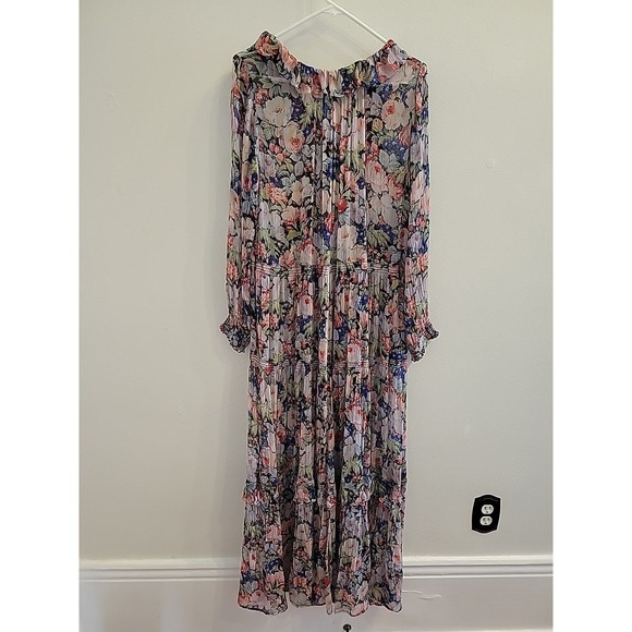 Anthropologie The Marais Printed Chiffon Maxi Dress Womens L Floral Boho Maxi - Picture 6 of 12